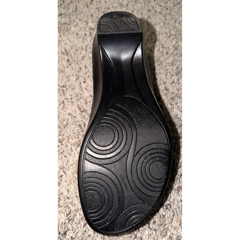 Aravon Womens Size 9.5 AA Black Leather Mary Jane Heels Comfort Shoes‎